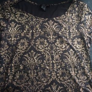 Gold and black cropped top