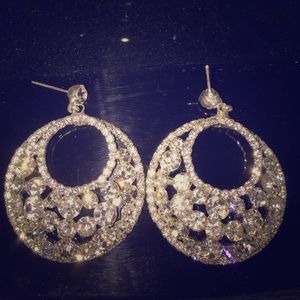 Diamond hoop earrings. Worn once to a formal event