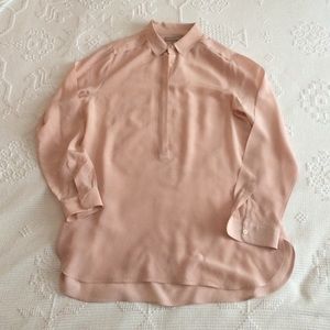 Banana Republic Silk Popover Tunic, blush pink