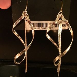 Spiral silver dangly earrings