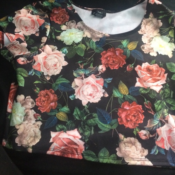 Beautiful rose print crop top
