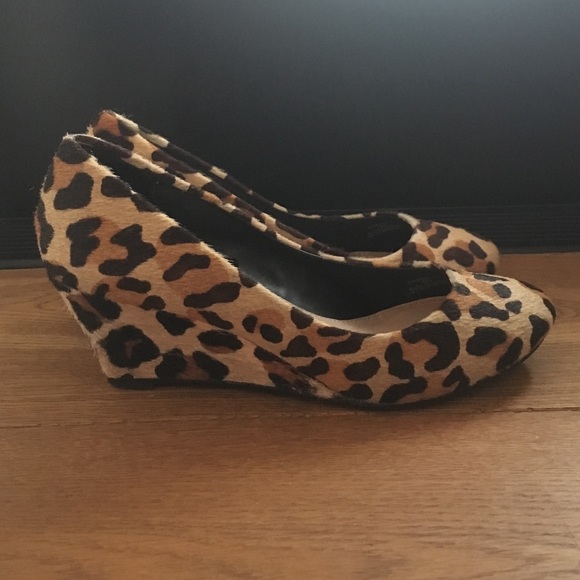 Zara, 2" leopard print calf hair wedge - 6.5