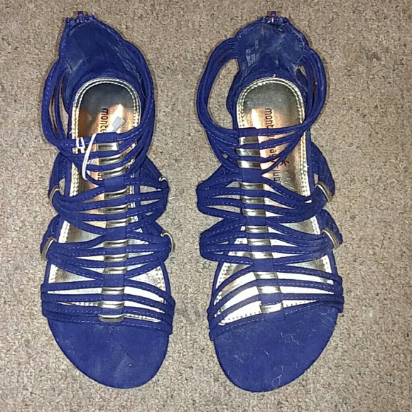 Navy strappy sandals