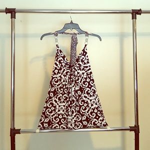 White House Black Market Black and White Halter