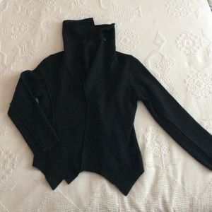 Anthropologie funnel-neck boiled wool cardigan