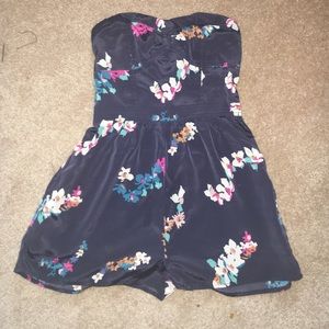 silk romper(strapless)