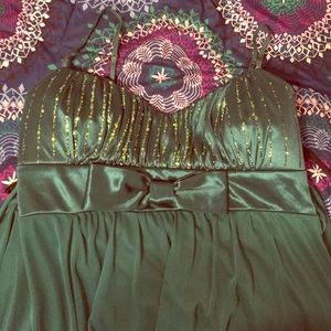Emerald green evening dress