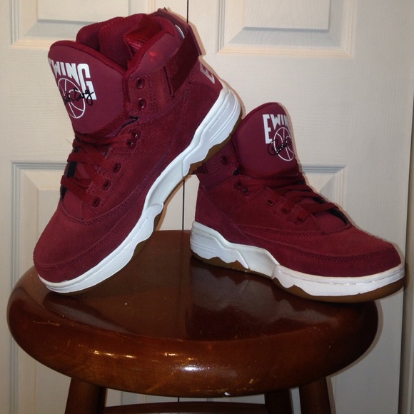 BurgundyPatrick Ewings. Only worn 3 times.