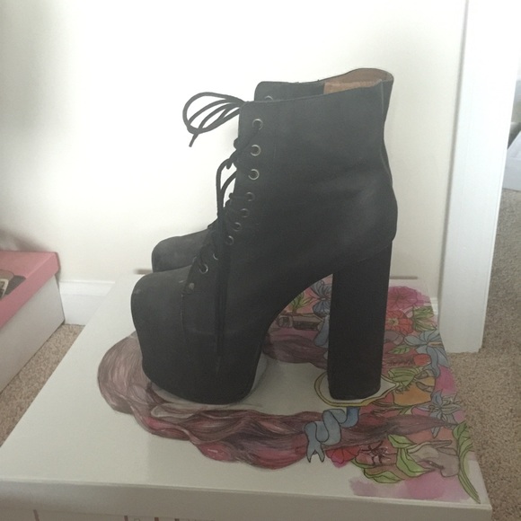 Jeffrey Campbell Big Lita Size 10 Black Leather