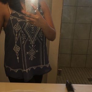 Blue Blouse With Tribal Patterns