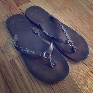 Leather Hollister Flip Flops