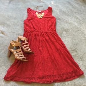 Red lace dress