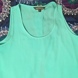 Aquamarine blue polyester blouse
