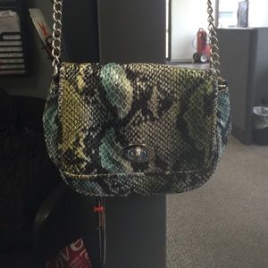Faux snake skin cross body