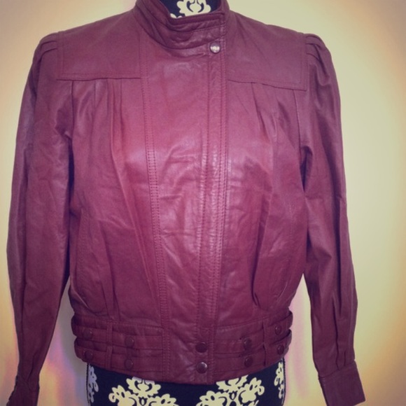 Burgundy leather Jacket