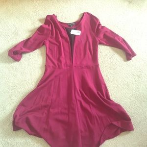 Forever 21 maroon dress w mesh panel size 2x