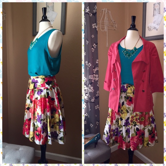 Floral print midi skirt 🌺🌷🌻🌸 - Picture 3 of 4