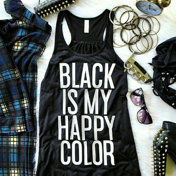 • Sale! • HP! ⭐ Black Is My Happy Color Flowy Tank - Picture 3 of 4