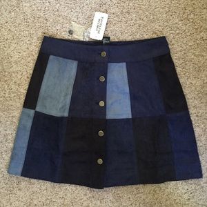 High waisted Suede skirt! Blue