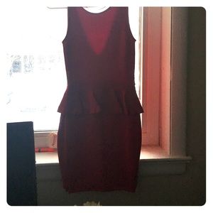Red peplum Vibrant Dress