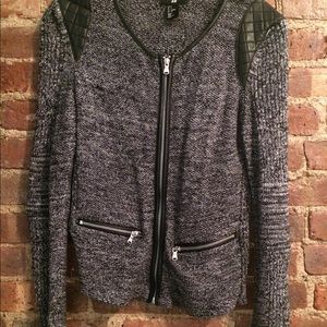 H&M - Fancy zip sweater with faux leather deets