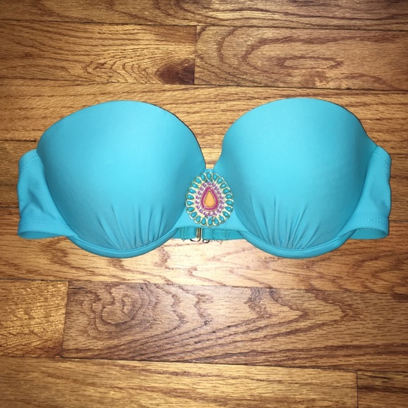 Teal push up Bandeau bikini Top🌞👙
