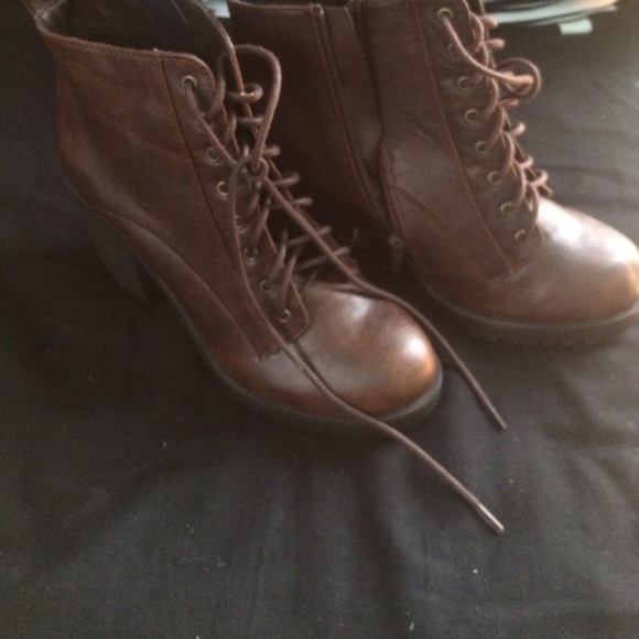 Brown, heeled boots