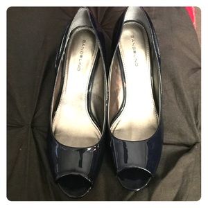 Bandolino Tristan Navy Faux Patent Leather Wedge