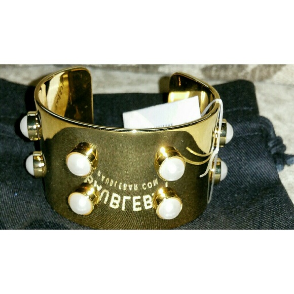 Bauble Bar Gold and White Pearl Cuff