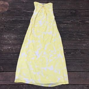 Yellow & white maxi dress
