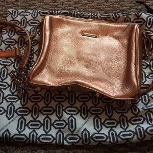 Rose gold Rebecca Minkoff purse