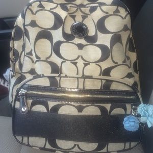 Black and grey coach backpack! Barley used!