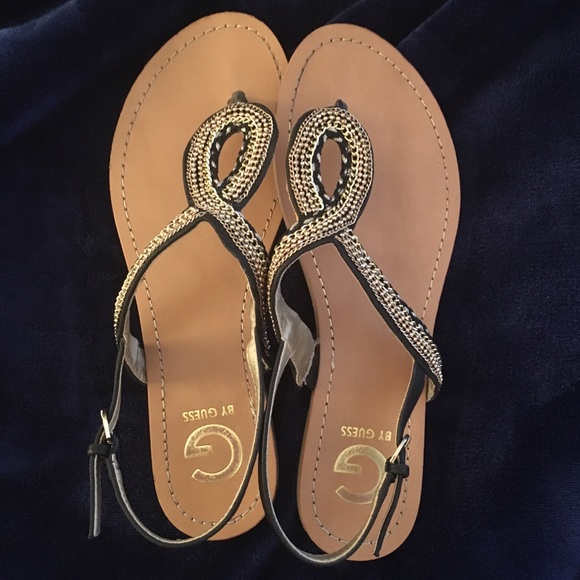 Black & gold G by Guess sandals