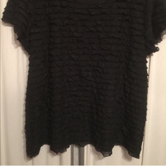 Cato black ruffle top 18/20 plus dress shirt blous - Picture 2 of 3