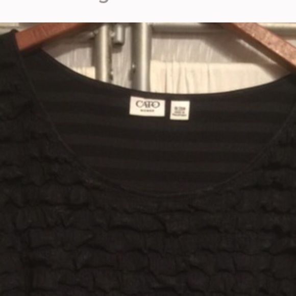 Cato black ruffle top 18/20 plus dress shirt blous - Picture 3 of 3