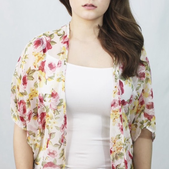 Sheer Floral Kimono - Picture 2 of 4
