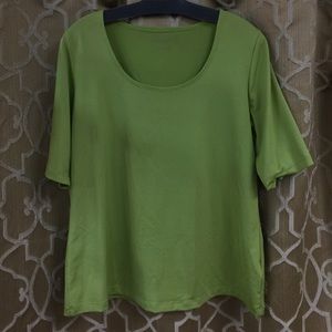 Lime green SUSAN GRAVER tee t-shirt sz M