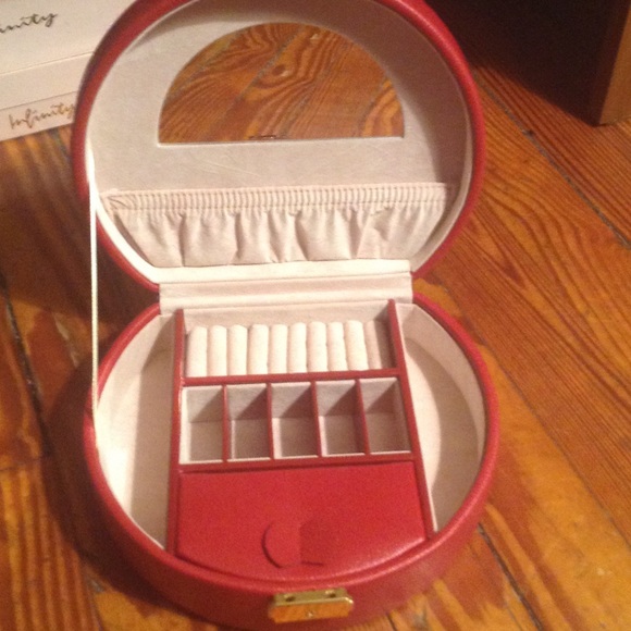 Dark Red Jewelry Box with mirror - Picture 2 of 4