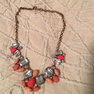 Coral/orange jewel J Crew necklace
