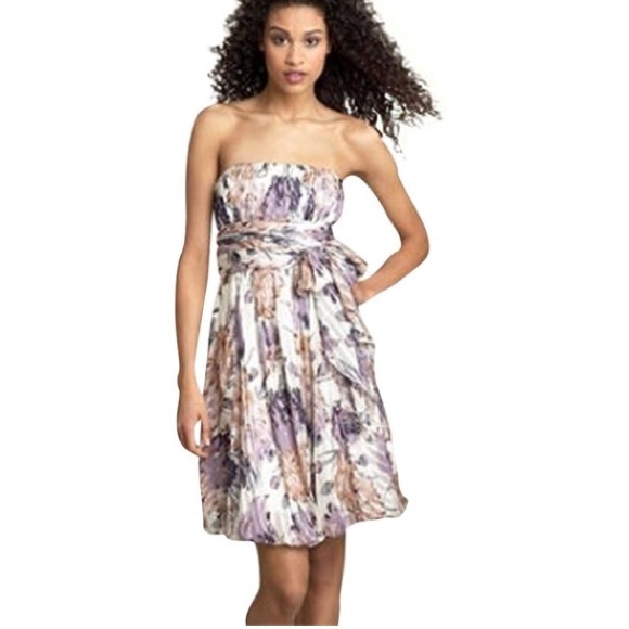 BCBGMAXAZRIA Strapless Chiffon party dress