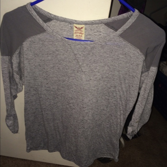 women's faded glory grey elbow sleeve shirt - Picture 1 of 1
