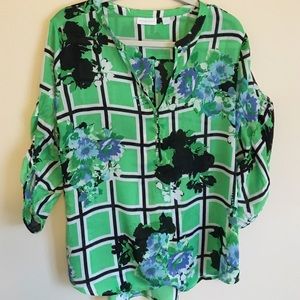 Floral and stripes New York & Company blouse - L