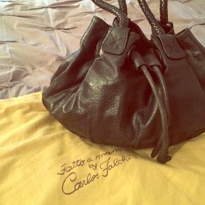 Carlos Falchi Black Leather Bag