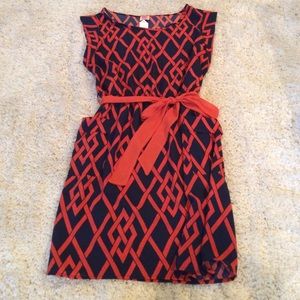 Orange and Blue Patterned Dress