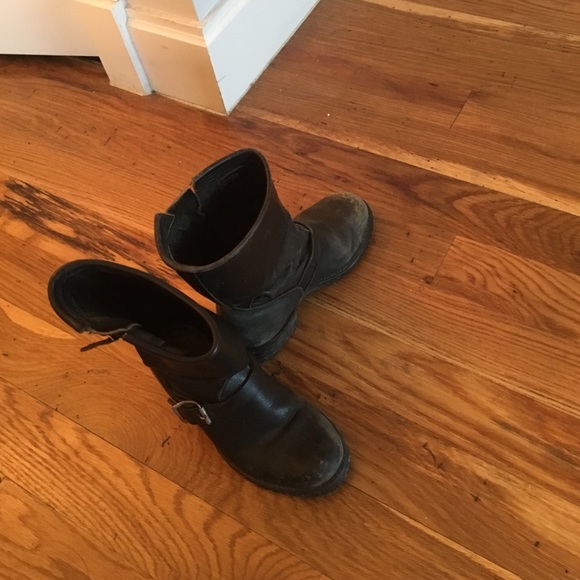 Vintage high top motorcycle boot