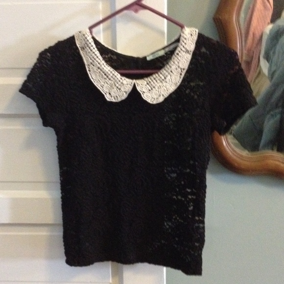 Urban outfitters black lace blouse size XS