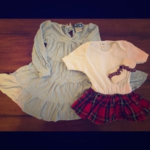 Two Baby Girl Dresses & Socks