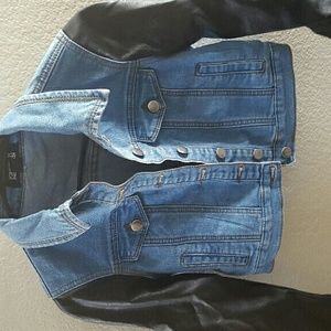 Denim leather jacket