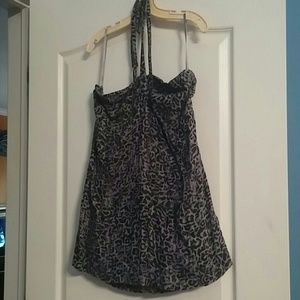 Black and Gray cheetah print top