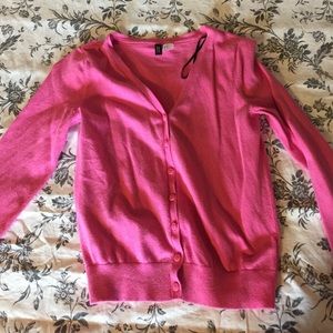 Hot Pink Cardigan Sweater